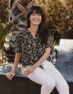 Ezra Crepe Rosie Button Up Shirt