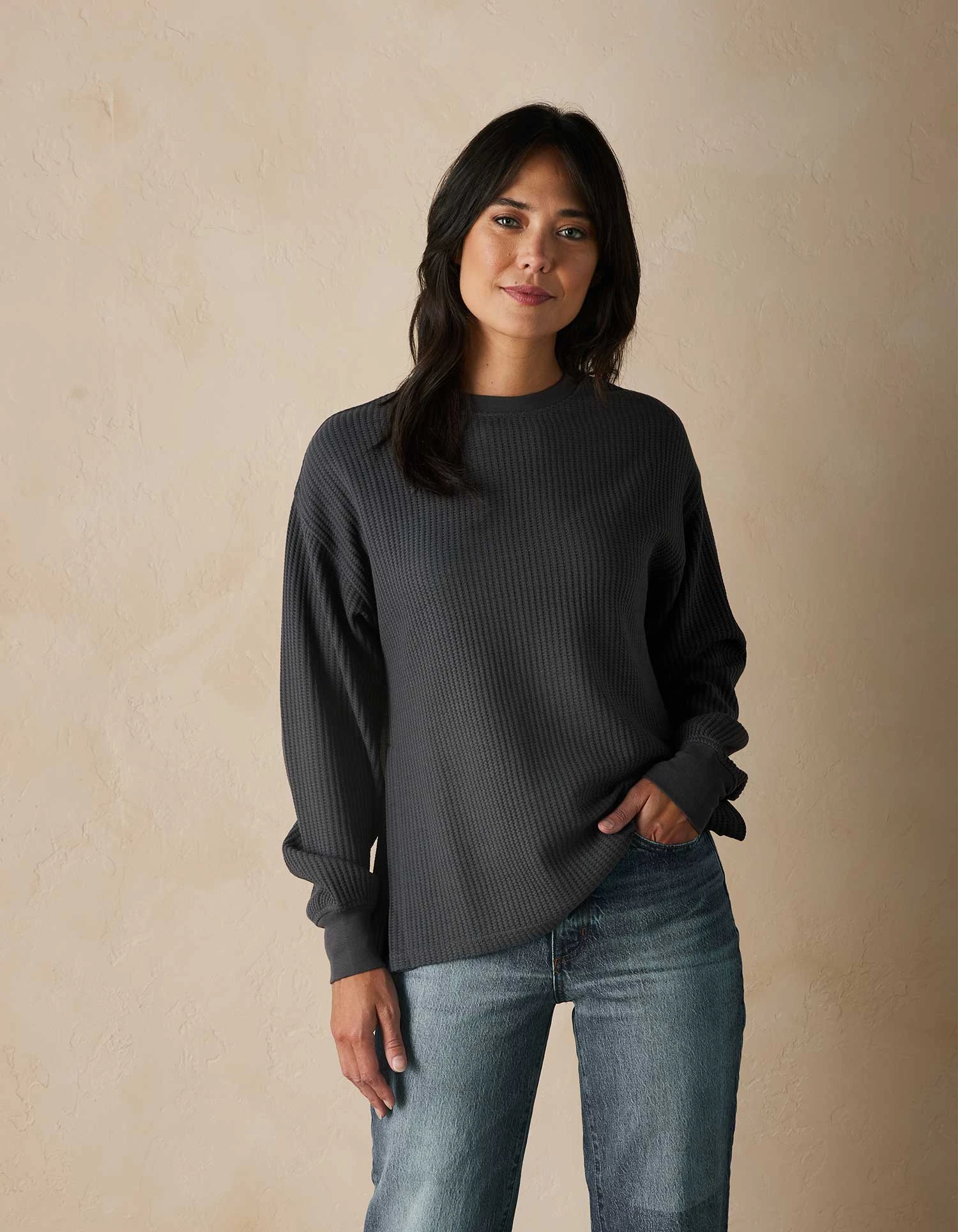 Honeycomb Waffle Split Side Pullover 3 Honeycomb Waffle Split Side Pullover