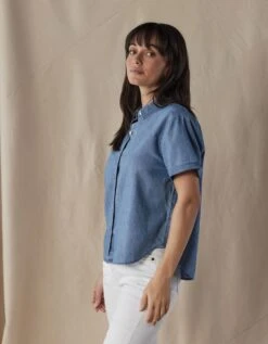 Chambray Rosie Button Up Shirt -The Normal Brand Shop PIC 1 4a4f06df 4ec9 4327 872d cc9a5c4310b0