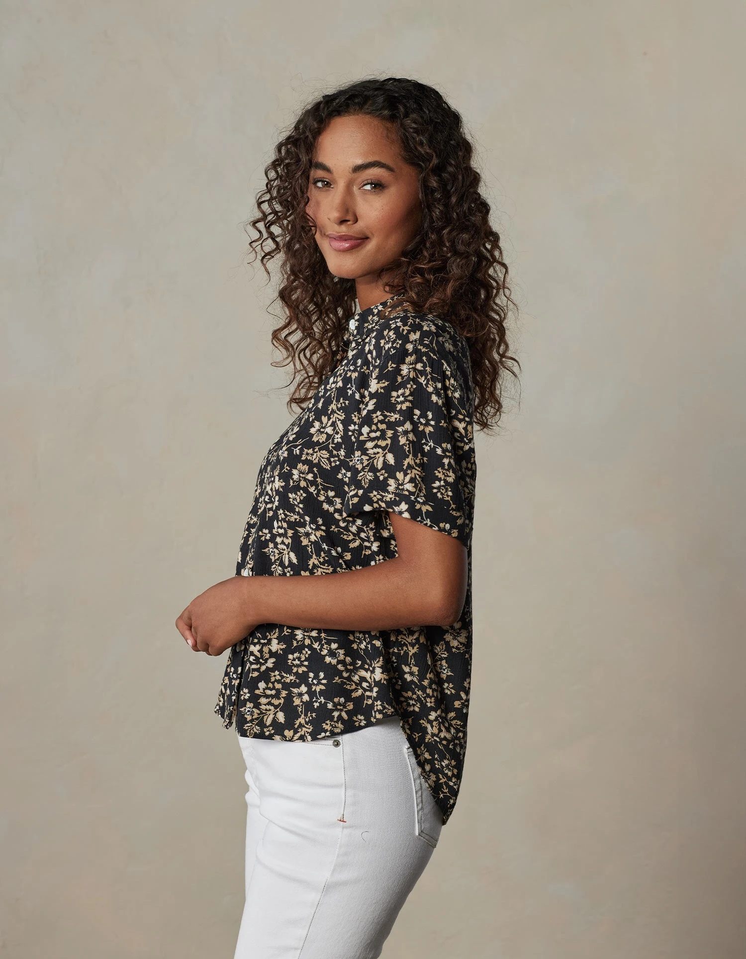 Ezra Crepe Rosie Button Up Shirt 5 Ezra Crepe Rosie Button Up Shirt - Image 3