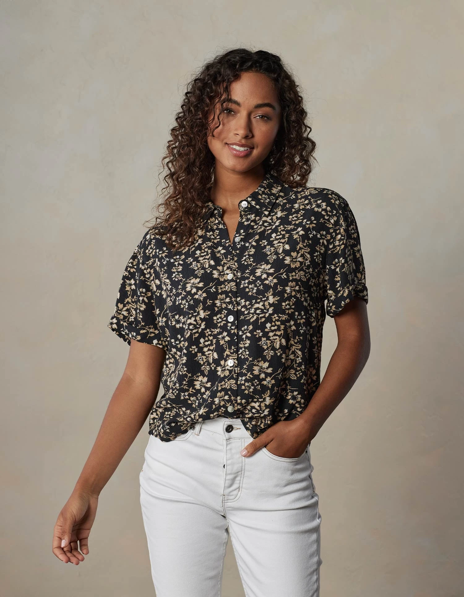 Ezra Crepe Rosie Button Up Shirt 4 Ezra Crepe Rosie Button Up Shirt - Image 2