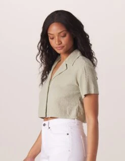 Ezra Crepe Cropped Shirt -The Normal Brand Shop SIDE UPDATED c7cd12a8 8e4b 450c 88f8 29277ded708f
