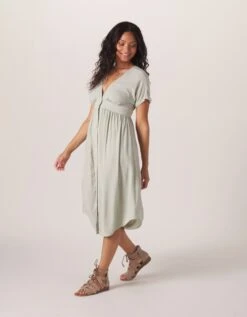 Deep V Button Thru Dress -The Normal Brand Shop STUDIO SIDE